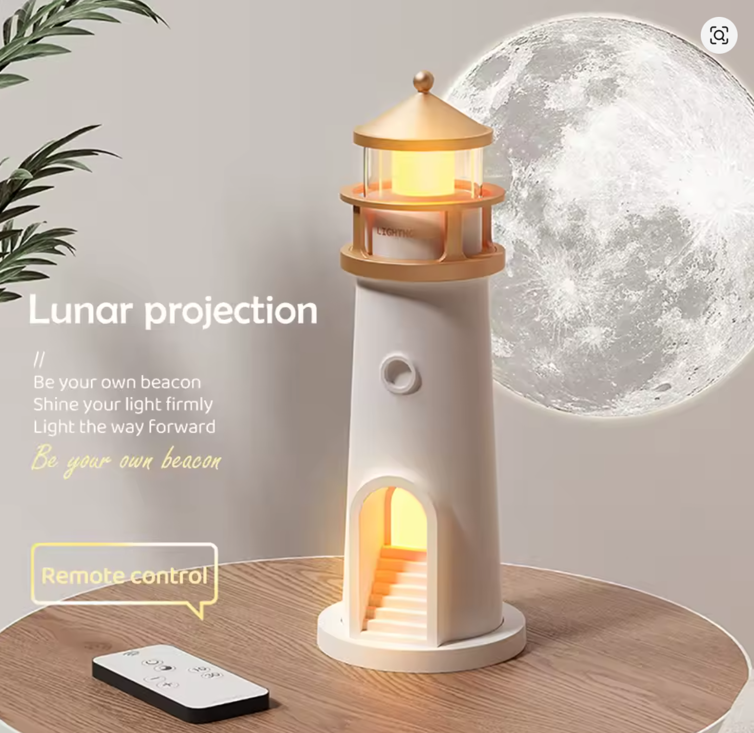 Moon Projection Lighthouse Dimmable Lamp With Bluetooth Speaker