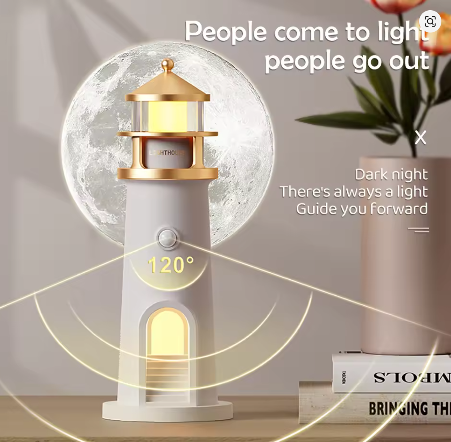 Moon Projection Lighthouse Dimmable Lamp With Bluetooth Speaker