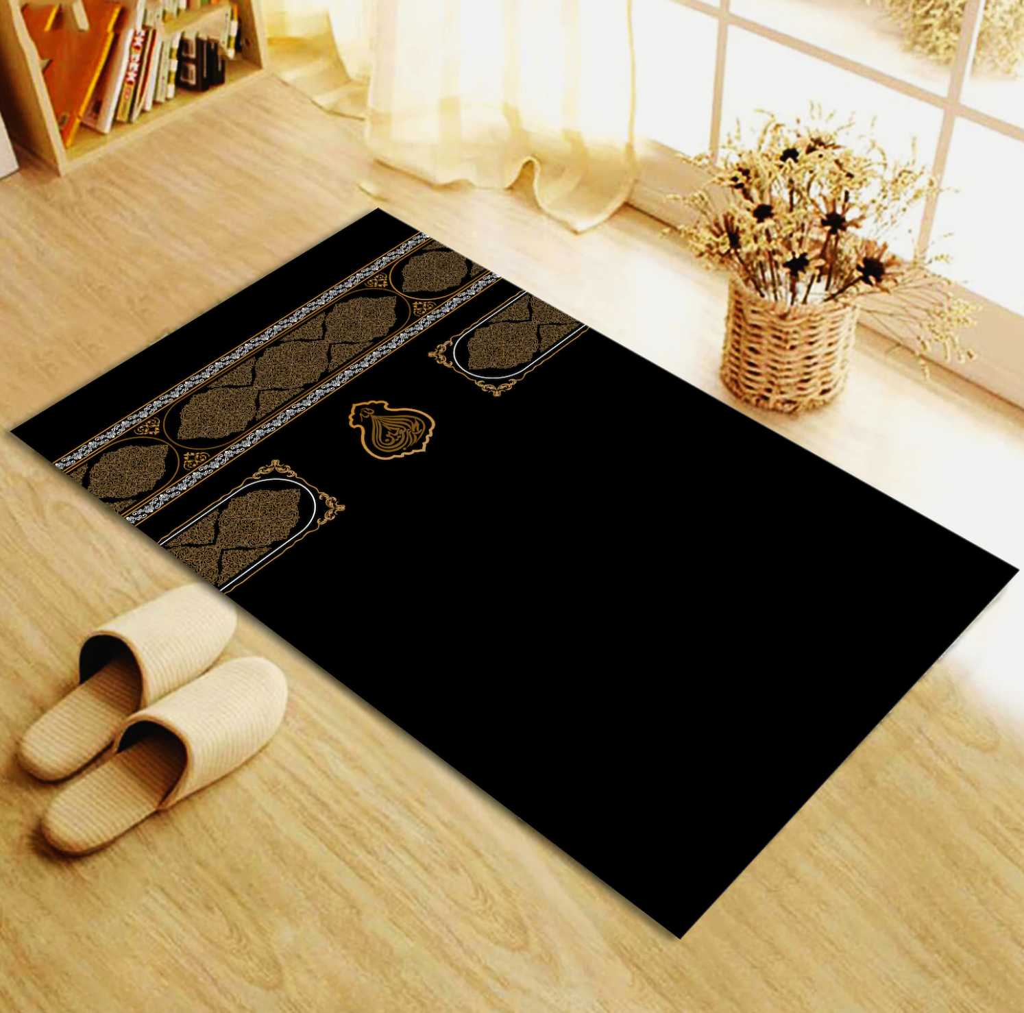Kaaba Kiswa Prayer Mat – Premium Islamic Janamaz