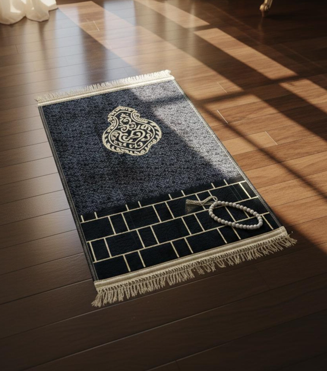 Kaaba Kiswa Prayer Mat – Premium Islamic Janamaz