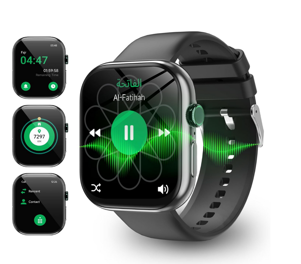 Muslim Quran Smart Watch with 114 Surah Recitation Qibla Direction Islamic Bluetooth Call