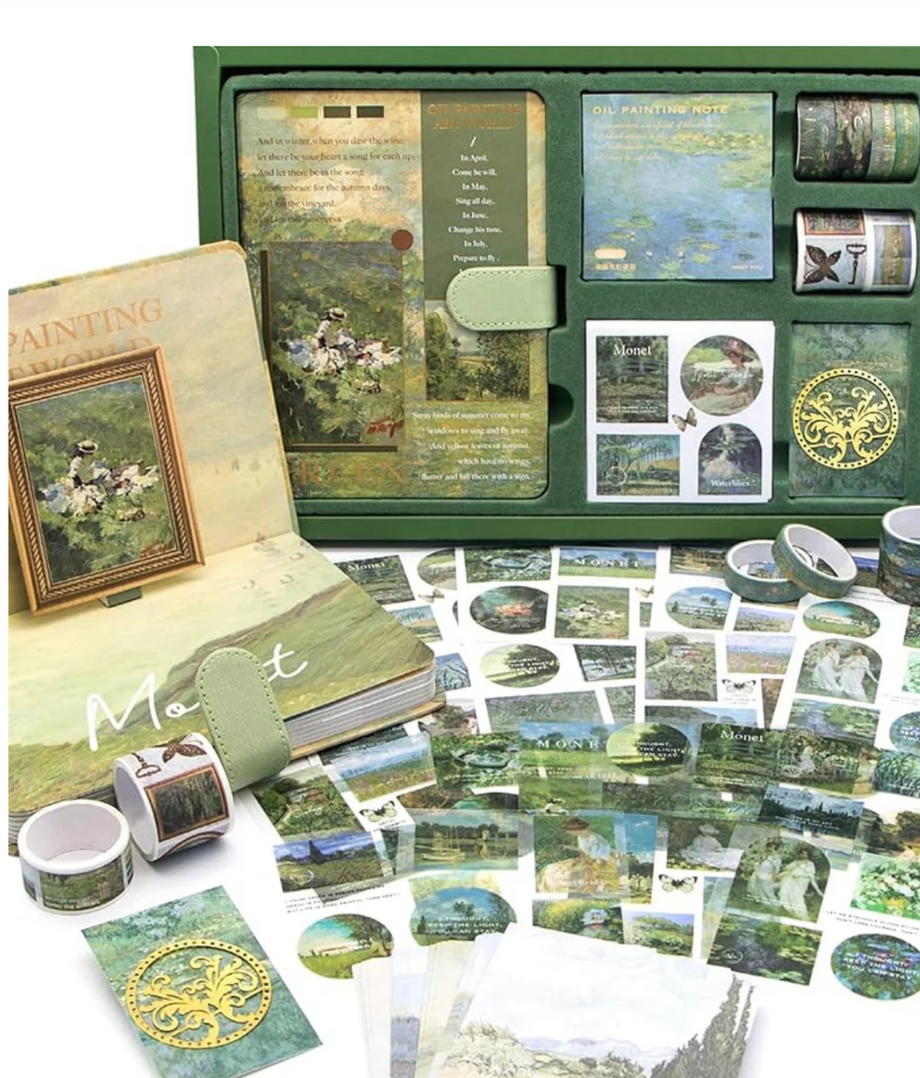 Van Gogh Journal Kit Vintage Scrapbook Set With Aesthetic Stickers, Planner & Art Supplies