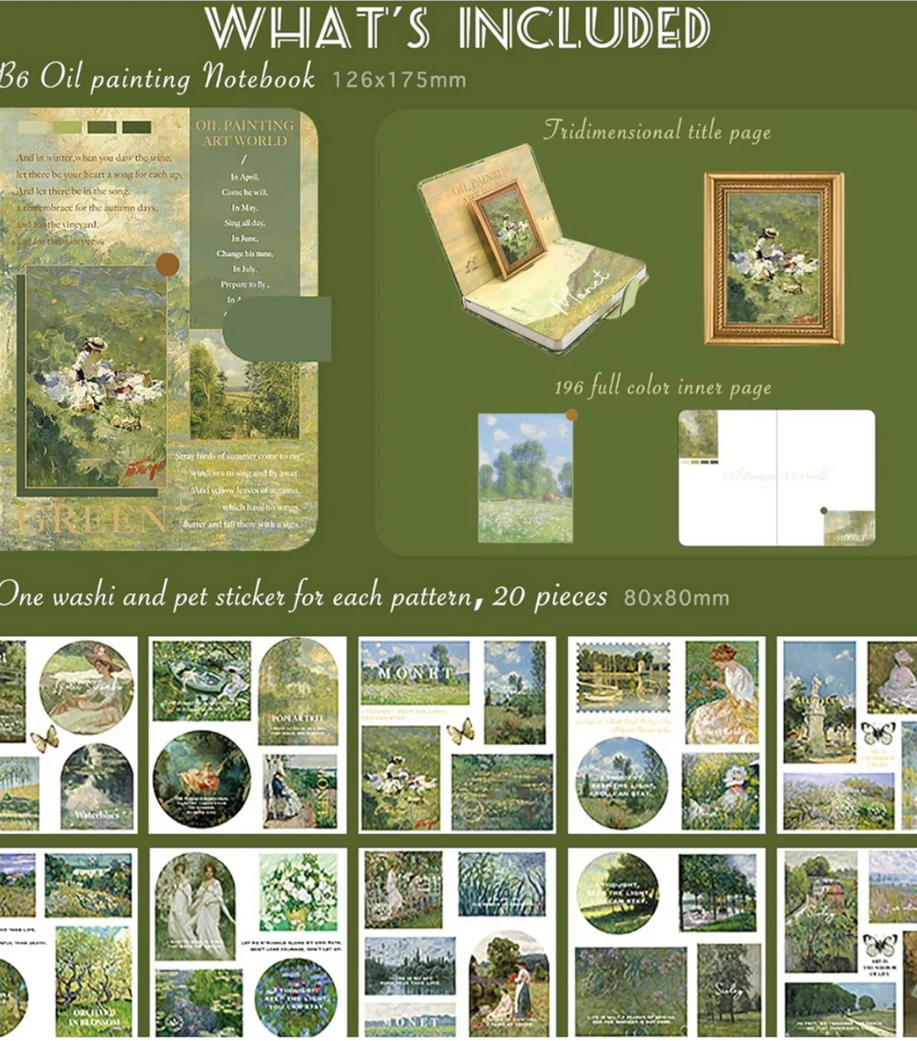 Van Gogh Journal Kit Vintage Scrapbook Set With Aesthetic Stickers, Planner & Art Supplies