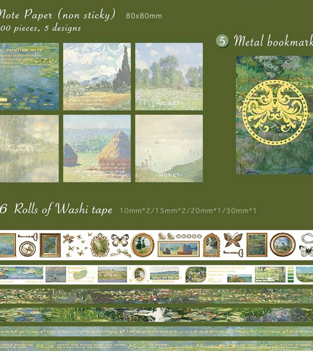 Van Gogh Journal Kit Vintage Scrapbook Set With Aesthetic Stickers, Planner & Art Supplies