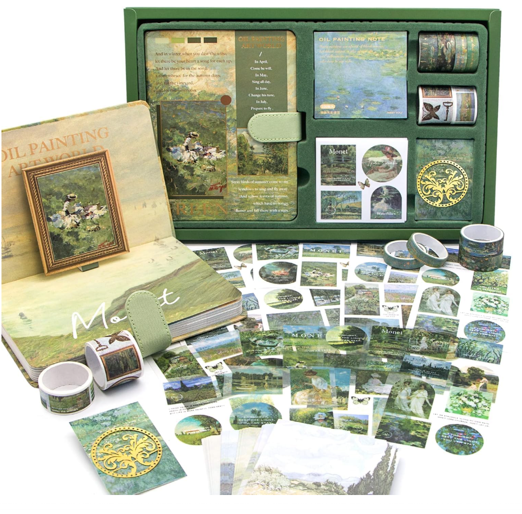 Van Gogh Journal Kit Vintage Scrapbook Set With Aesthetic Stickers, Planner & Art Supplies