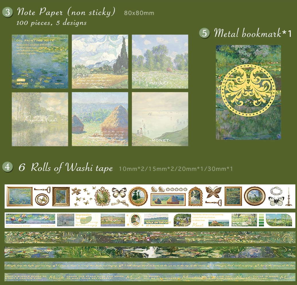 Van Gogh Journal Kit Vintage Scrapbook Set With Aesthetic Stickers, Planner & Art Supplies